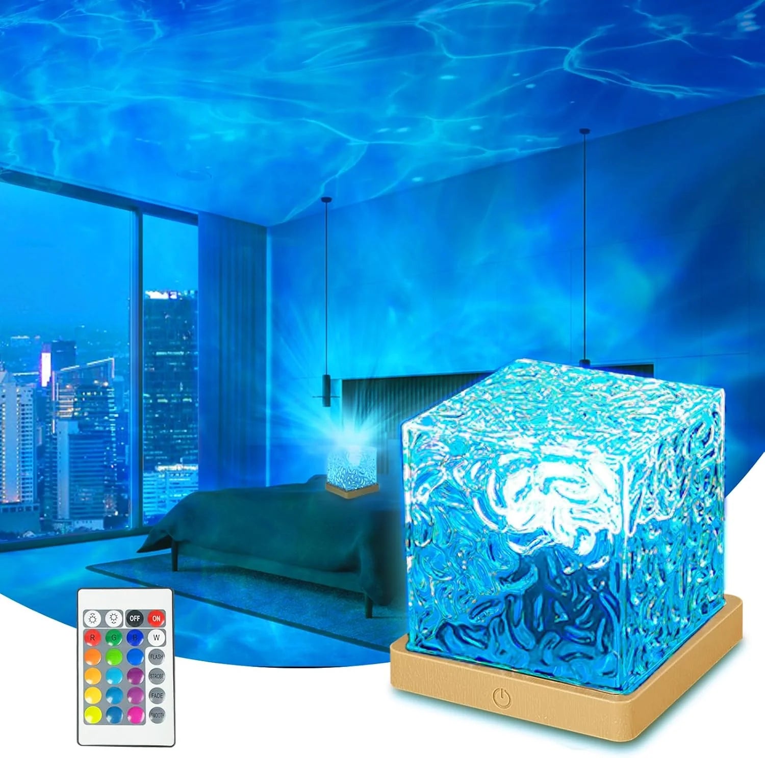 Ocean Wave Projector - Multi-Color Ambient Light - with Remote Control
