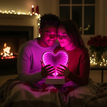 Infinity 3D Mirror LED Sign USB Powered with On/Off Switch -Ambience Lamp for Party Bedroom Living Room Home Decor Creative Gift