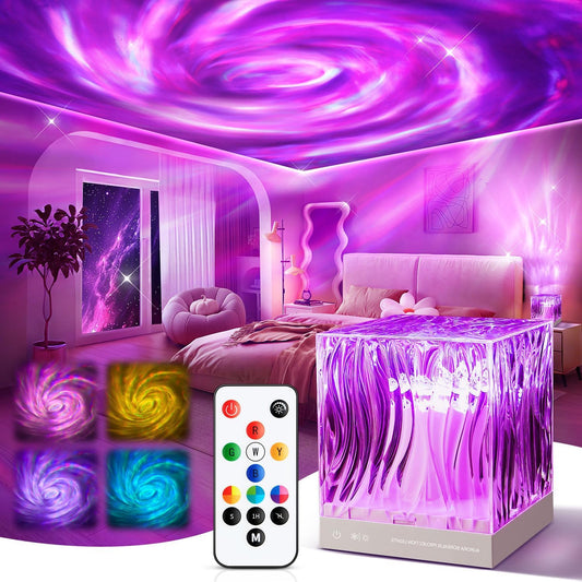 Galaxy Projector for Bedroom,18-Color Solar System Kids Night Light Projector for Bedroom,Remote Night Light for Kids Flower Lamp Tornado Lamp Pink Lights,17 Year Old Girl Gift Ideas Purple Room Decor