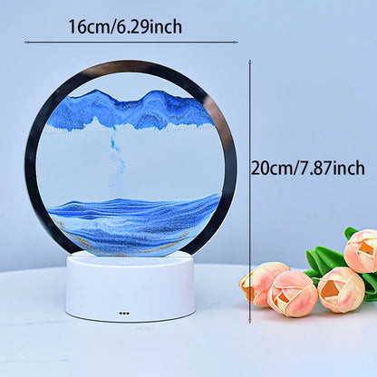 3D Quicksand Lamp Atmosphere Light Ornament Creative Gift Hourglass Night Lamp Table Lamp Office Company Bedroom Decoration