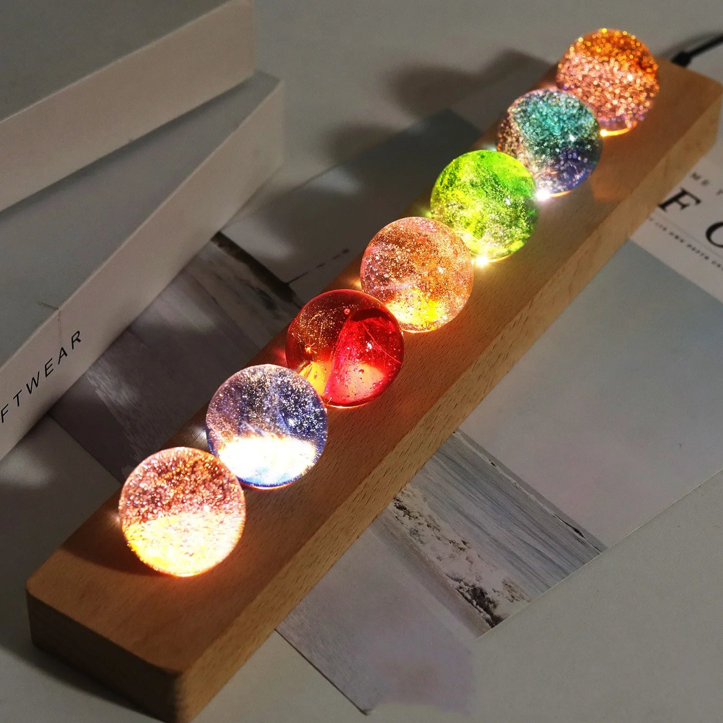Glowing crystal galaxy ball – luminous color-changing night light and cosmic room décor