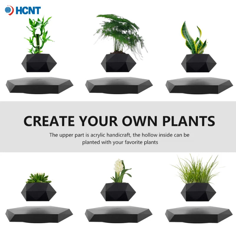 Levitating Plant Pot Floating Plant Pot for Small Plants Levitating Decor for Home & Office Magnetic Floating Levitating Disp