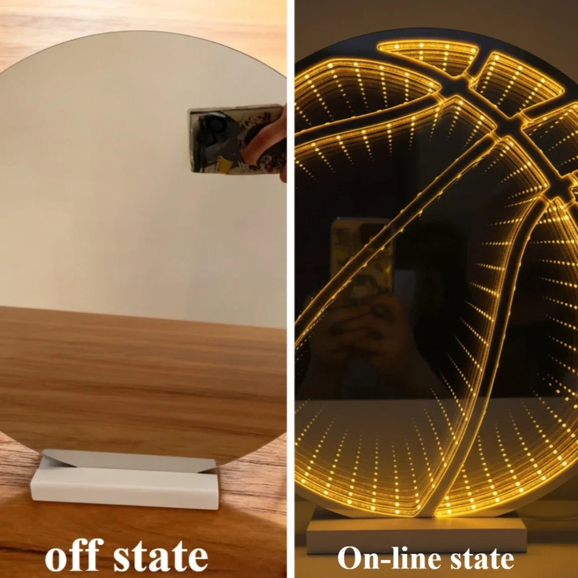 Infinity 3D Mirror LED Sign USB Powered with On/Off Switch -Ambience Lamp for Party Bedroom Living Room Home Decor Creative Gift