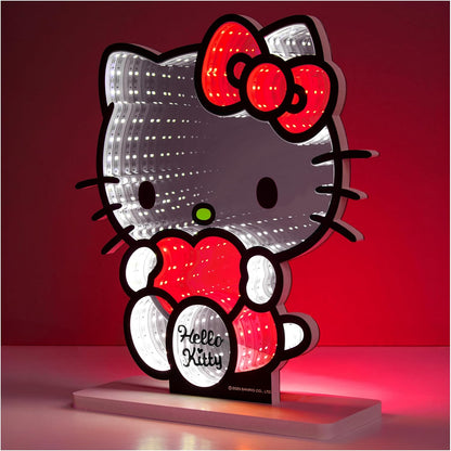 Hello Kitty Sanrio 3D LED Light, Infinity Mirror Effect, USB Night Light, Room Decor, Bedroom Lamp, Kawaii Gifts for Girls Teens Women (Multi Hello Kitty)