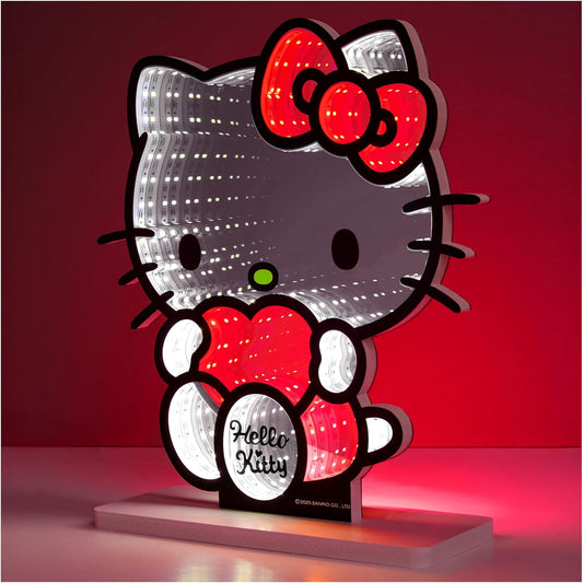Hello Kitty Sanrio 3D LED Light, Infinity Mirror Effect, USB Night Light, Room Decor, Bedroom Lamp, Kawaii Gifts for Girls Teens Women (Multi Hello Kitty)