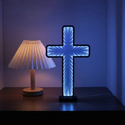 Infinity 3D Mirror LED Sign USB Powered with On/Off Switch -Ambience Lamp for Party Bedroom Living Room Home Decor Creative Gift