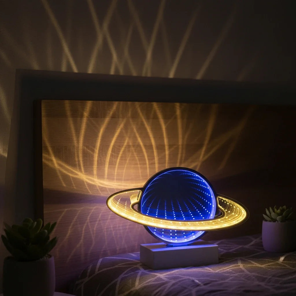 Infinity 3D Mirror LED Sign USB Powered with On/Off Switch -Ambience Lamp for Party Bedroom Living Room Home Decor Creative Gift