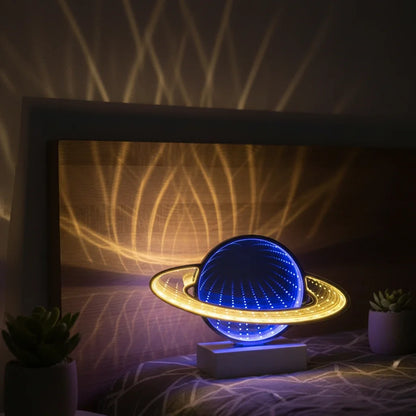 Infinity 3D Mirror LED Sign USB Powered with On/Off Switch -Ambience Lamp for Party Bedroom Living Room Home Decor Creative Gift