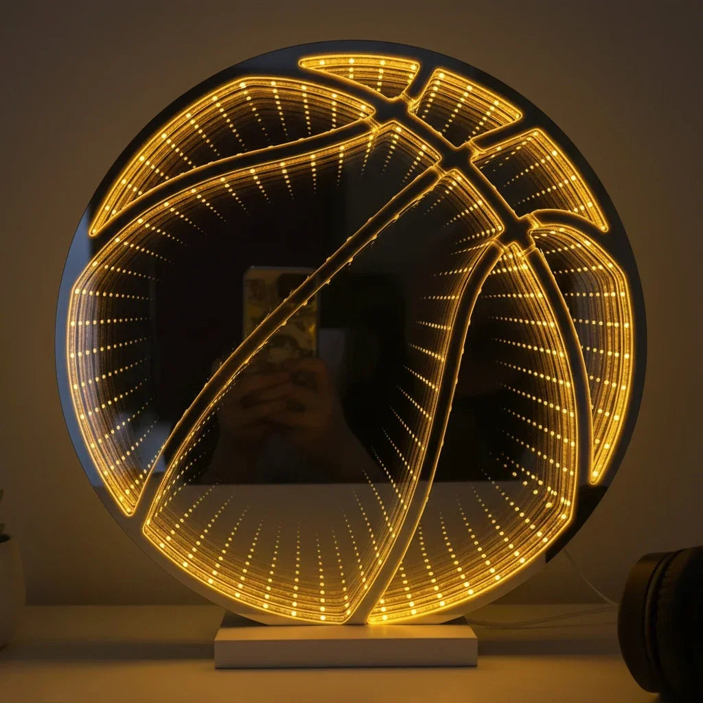 Infinity 3D Mirror LED Sign USB Powered with On/Off Switch -Ambience Lamp for Party Bedroom Living Room Home Decor Creative Gift