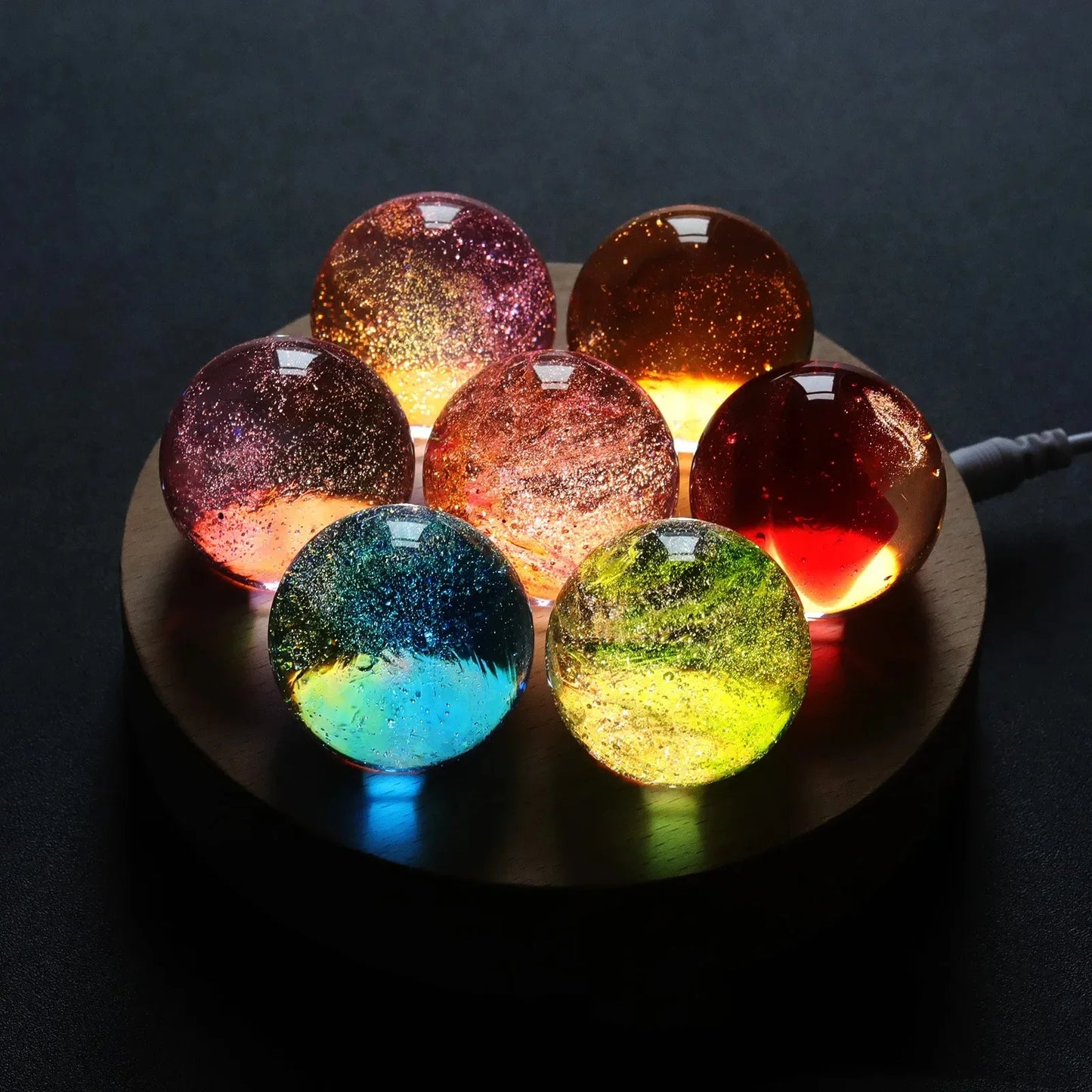 Glowing crystal galaxy ball – luminous color-changing night light and cosmic room décor