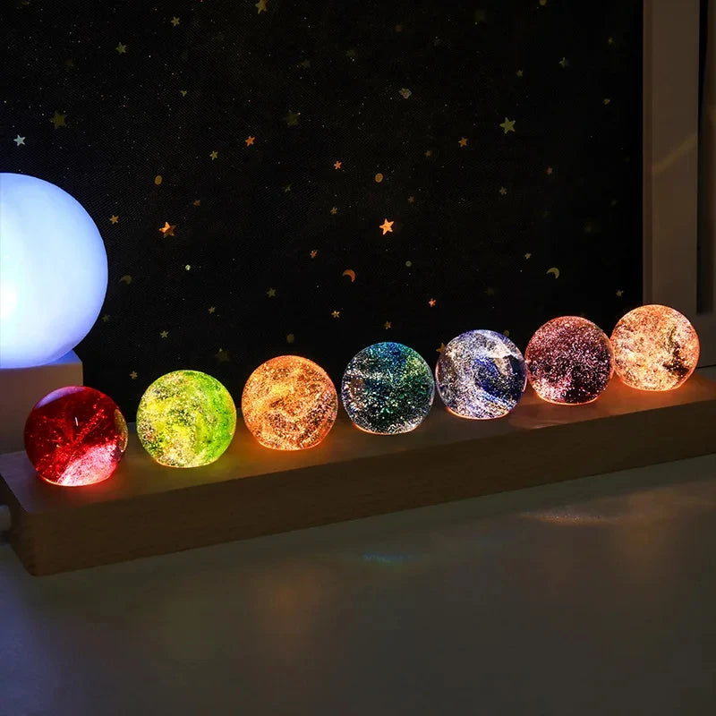 Glowing crystal galaxy ball – luminous color-changing night light and cosmic room décor