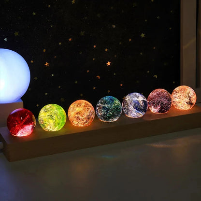 Glowing crystal galaxy ball – luminous color-changing night light and cosmic room décor