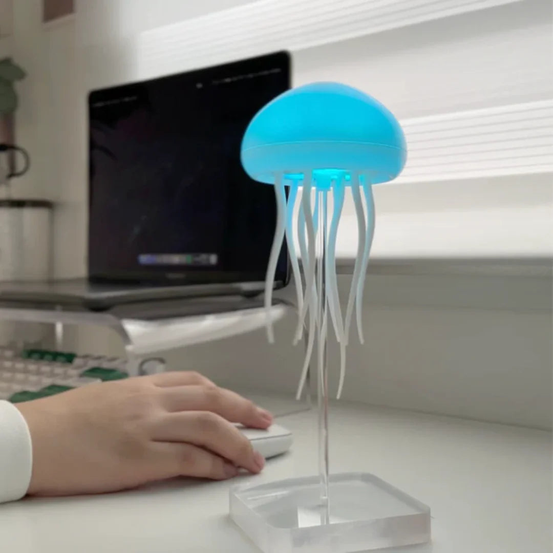 The Original Jellyfish Lamp – RGB Mood Light with Lifelike Dancing Tentacles | Hanging or Tabletop Ocean Night Light for Bedroom, Desk & Home Decor