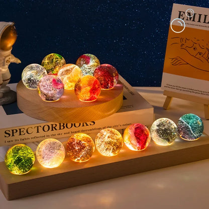 Glowing crystal galaxy ball – luminous color-changing night light and cosmic room décor